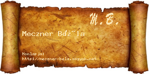 Meczner Béla névjegykártya